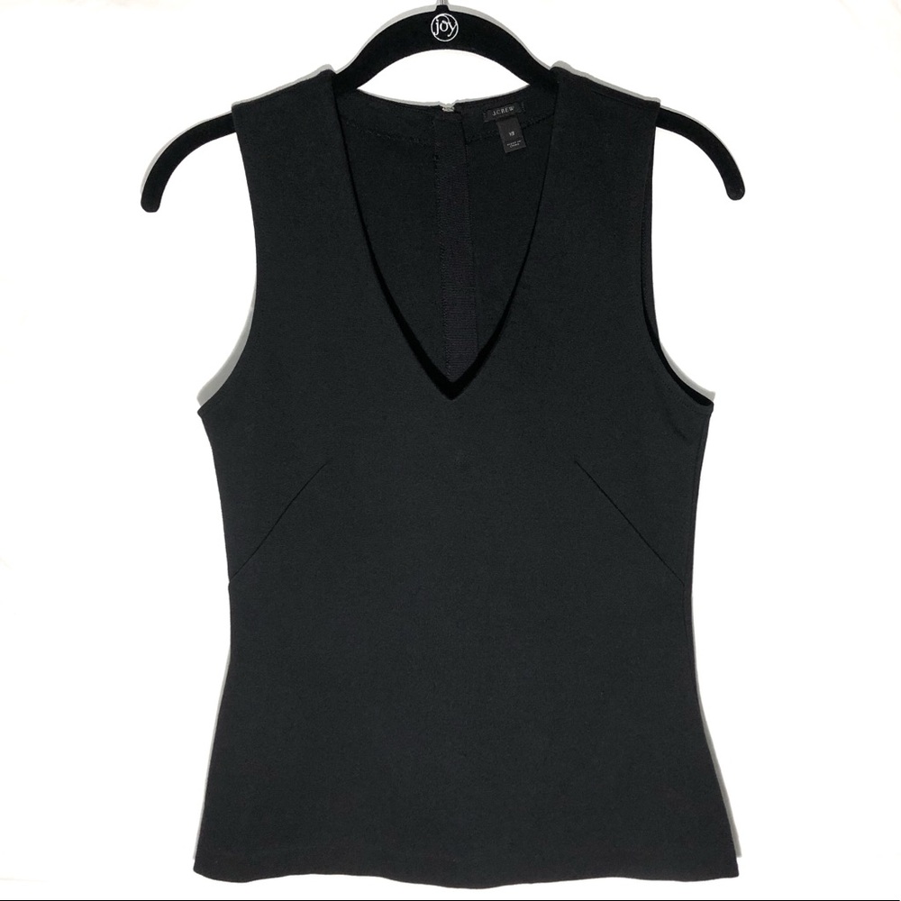 J Crew Structured Blouse V Neck Ponte Shell Top